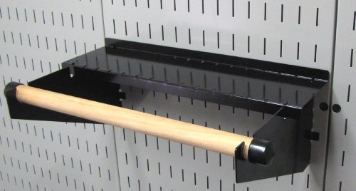 Wall Control Pegboard Paper Towel Holder and Dowel Rod Pegboard Shelf Assembly for Wall Control Pegboard and Slotted Tool Board - Black von Wall Control