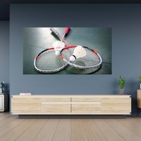 Wandtattoo Badminton Schläger Sport Poster Selbstklebend Decal Kunst Dekor Wandbild von WallArtsOnline
