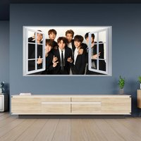 Wandtattoo Bts Korean Boys Band 3D Fenstereffekt Selbstklebend Kunst Aufkleber Wandbild von WallArtsOnline