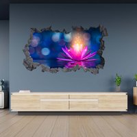 Wandtattoo Lotus Blume Meditation Entspannung 3D Loch in Der Wand Effekt C Selbstklebend Kunst Aufkleber Wandbild von WallArtsOnline