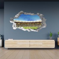 Wandtattoo Rugby Stadion 3D Hole in The Wall Effekt B Selbstklebend Aufkleber Kunst Dekor Wandbild von WallArtsOnline