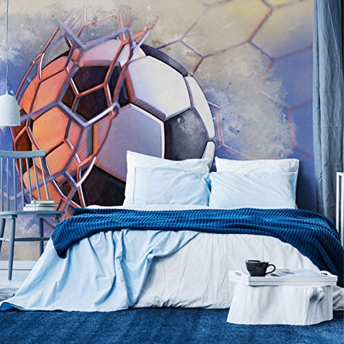 Wallepic Vinyl Struktur Fototapete Wohnzimmer Fußball Tor 3D Tapete Wandtapeten 208 x 146 Wohnzimmer Schlafzimmer Moderne Wandbilder XXL Wand Dekoration Br.208xHö.146 von Wallepic