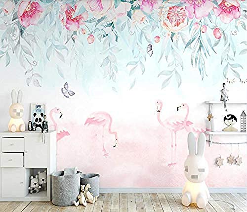 Blumen Romantische Flamingo Tapeten Wandbilder Tapete wandpapier fototapete 3d effekt tapeten Wohnzimmer Schlafzimmer kinderzimmer-350cm×256cm von Wallpaper-3D-XYM