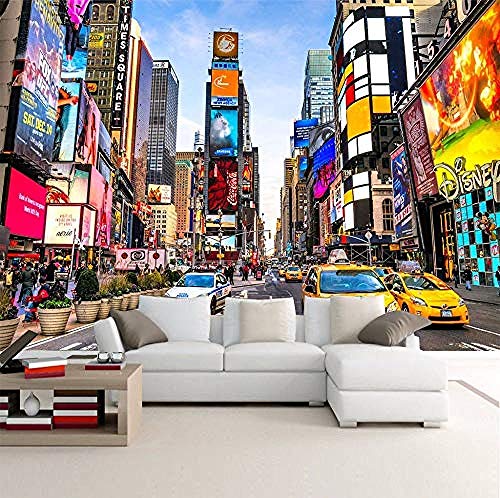 New York Times Square Shop Gebäudeserie Benutzerdefinierte 4D Tapete Wanddekoration HD-Druck Kunstdruck Wandmalerei Tapete wandpapier fototapete 3d effekt tapeten Wohnzimmer Schlafzimmer-350cm×256cm von Wallpaper-3D-XYM
