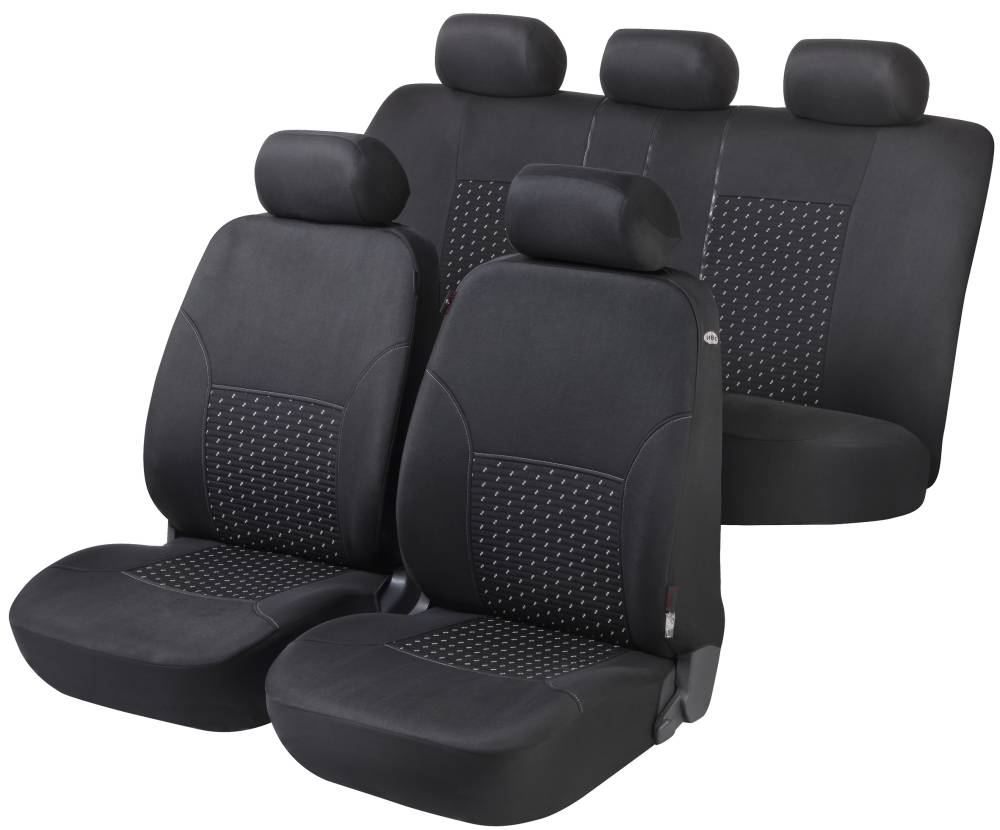 Walser Autositzbezug DotSpot Premium Komplett-Set grau schwarz von Walser