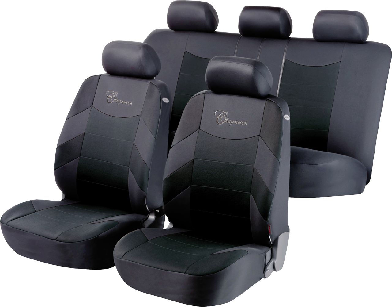 Walser Autositzbezug Basic Elegance Komplett-Set schwarz grau von Walser
