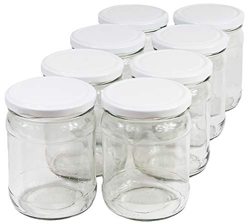 Wamat 450 ml Einweckgläser mit Deckel weiß to 82 Einmachgläser Vorratsgläser Einmachglas Weck (Menge: 12 Stück) von Wamat
