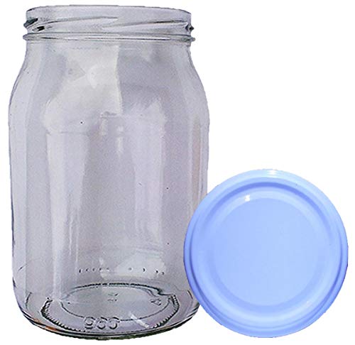 900 ml Einweckgläser mit Deckel weiß Einmachgläser Vorratsgläser Einmachglas Weck (Menge: 8 Stück) von Wamat