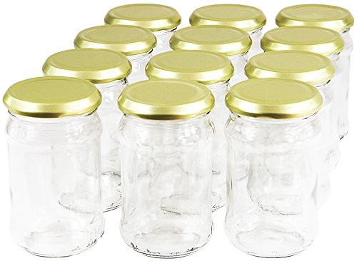 Wamat 300 ml Einweckgläser mit Deckel Gold to 66 Einmachgläser Vorratsgläser Einmachglas Weck (Menge: 72 Stück) von Wamat