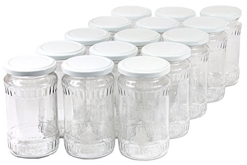 Wamat 370 ml Einweckgläser mit Deckel weiß Einmachgläser Vorratsgläser Einmachglas Weck (Menge: 15 Stück) von Wamat