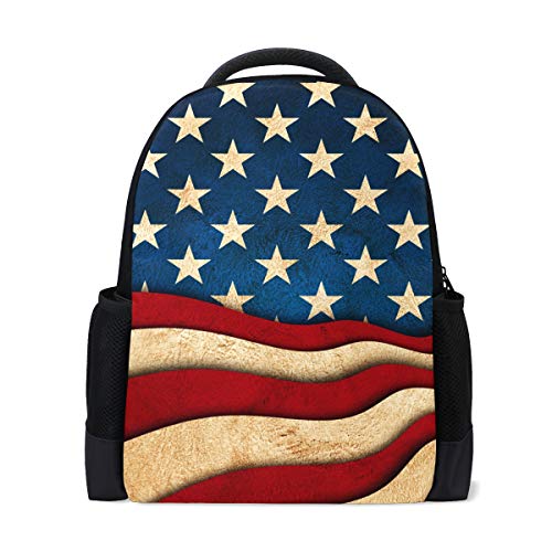 American Flag Rucksack für Laptop, Schule, Buchtasche, Unabhängigkeit, Tag Streifen, Outdoor, Business, Wandern, Rucksäcke für Studenten, Damen, Herren von Wamika