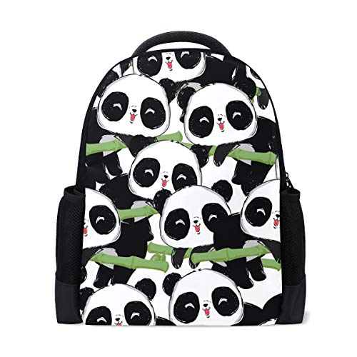 Süßer Baby Panda Reise Laptop Rucksack Schule Buch Tasche Bambus Tier Freizeitrucksack Outdoor Business Wanderrucksäcke Camping Schultertaschen für Studenten Frauen Herren von Wamika