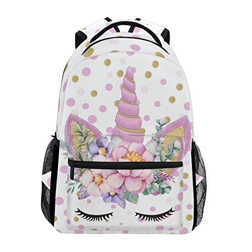 Wamika Marmor-Rucksack für Mädchen, Kinder, Jungen, Teenager, Schwarz und Weiß, Stein, Studentententasche, lässig, wasserdicht, langlebig, Schule, Laptop, Rucksäcke Reisen, Sport, Schule Einhorn von Wamika