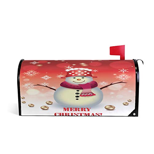 Wamika Weihnachtlicher süßer Schneemann magnetischer Briefkasten-Überzug, Standardgröße 5,8 cm (L) x 45,7 cm (B), PVC, Multi, 52.6x45.8cm von Wamika