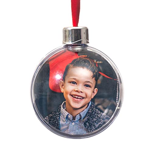 Wanapix | Weihnachtskugel mit Foto und Texte | Christbaumkugeln Personalisierte | Weihnachtsdekoration (Transparenter, 100% personalisiert…) von Wanapix
