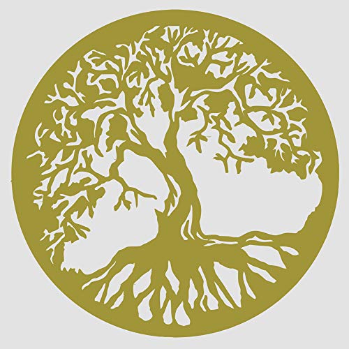 Baum des Lebens - Yggdrasil - Wandaufkleber Wandtattoo Tree of Life Sticker Aufkleber - erhältlich in vielen Farben (Gold, 100 x 100 cm) von WandFactory