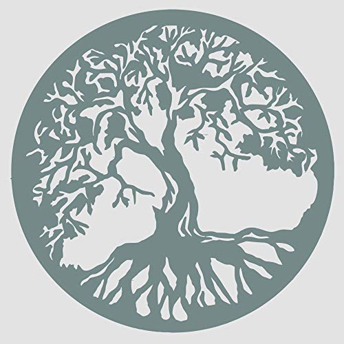Baum des Lebens - Yggdrasil - Wandaufkleber Wandtattoo Tree of Life Sticker Aufkleber - erhältlich in vielen Farben (Grau, 80 x 80 cm) von WandFactory