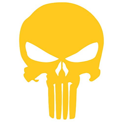 Punisher - Wandtattoo Wandaufkleber Sticker Aufkleber Totenkopf Skull - erhältlich in vielen Farben (Gelb, 10 x 14 cm) von WandFactory