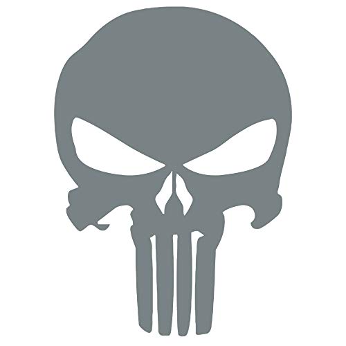 Punisher - Wandtattoo Wandaufkleber Sticker Aufkleber Totenkopf Skull - erhältlich in vielen Farben (Grau, 20 x 28 cm) von WandFactory