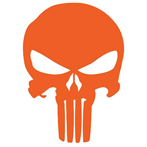 Punisher - Wandtattoo Wandaufkleber Sticker Aufkleber Totenkopf Skull - erhältlich in vielen Farben (Orange, 20 x 28 cm) von WandFactory