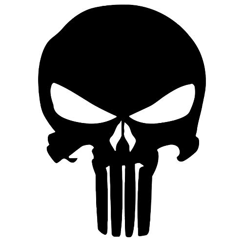 Punisher - Wandtattoo Wandaufkleber Sticker Aufkleber Totenkopf Skull - erhältlich in vielen Farben (Schwarz, 80 x 109) von WandFactory
