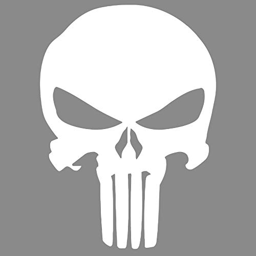 Punisher - Wandtattoo Wandaufkleber Sticker Aufkleber Totenkopf Skull - erhältlich in vielen Farben (Weiss, 60 x 82 cm) von WandFactory