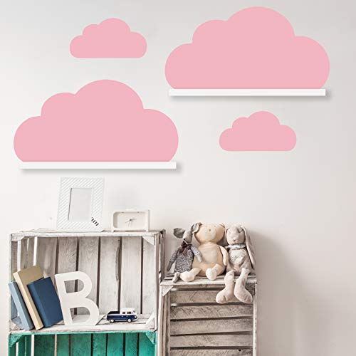 WANDKIND Wolken Set Wandtattoo Passend für Deine IKEA RIBBA/MOSSLANDA Bilderleisten für Babyzimmer Kinderregale (Rosa) von WandFactory