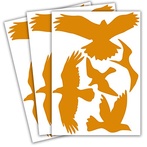 WandFactory Vogelschutz und Fensterschutz - 20 Aufkleber - Schutz vor Vogelschlag - Sticker Vögel (Orange) von WandFactory