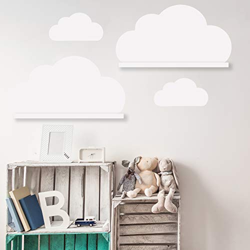 WANDKIND Wolken Set Wandtattoo Passend für Deine IKEA RIBBA/MOSSLANDA Bilderleisten für Babyzimmer Kinderregale (Weiss) von WandFactory