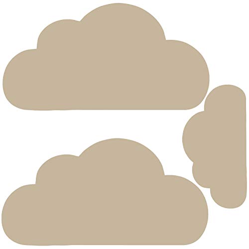 Wolken Wandtattoo Passend für Deine IKEA RIBBA/MOSSLANDA Bilderleisten für Babyzimmer Kinderregale (Dunkelbeige) von WandFactory