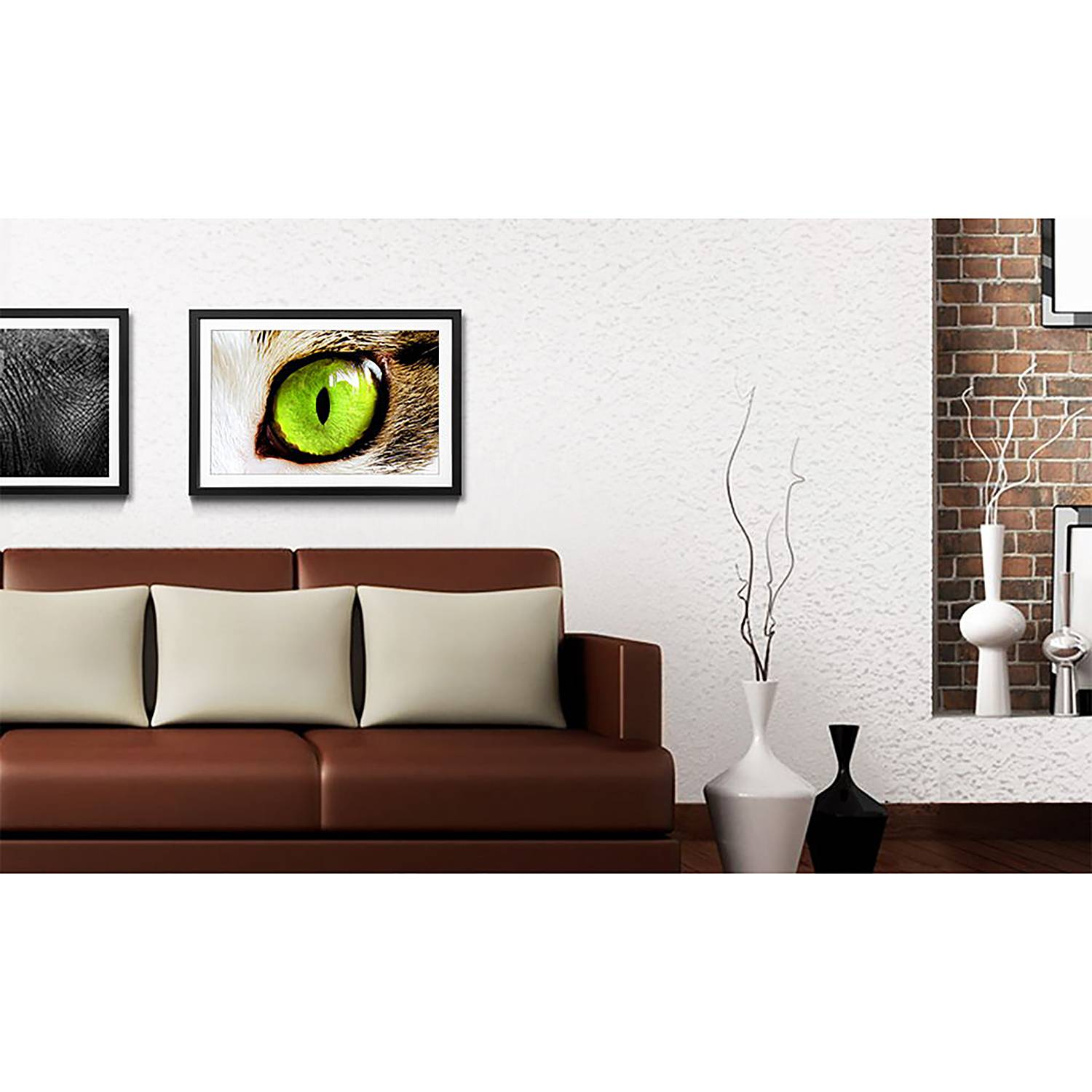 Gerahmtes Bild Cats Eye Green II von WandbilderXXL