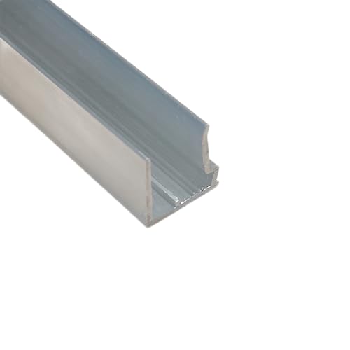 Alu-Abschlusprofil für Stegplatten aus XT PC PMMA Acrylglas Aluminium U-Profil mit Tropfkante (Stärke 10mm - Länge 1050mm) von Wandbreite
