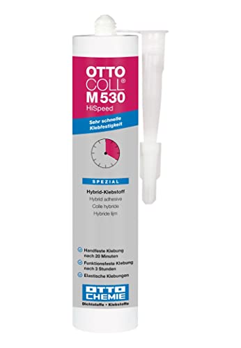 Otto-Chemie M530 HiSpeed 1K-Hybrid-Polymer STP-Klebstoff mit sehr schneller Klebfestigkeit von Ottocoll für innen und außen (M 530 HiSpeed | 310ml Kartusche) von Wandbreite