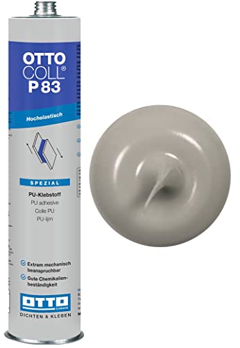 Otto-Chemie P83 hochelastische PU-Klebstoff 1K-Polyurethan-Klebstoff von Ottocoll für innen und außen (P 83 grau | 310ml Kartusche) von Wandbreite