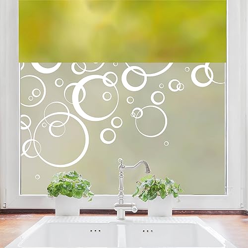 Sichtschutzfolie Blasen Blubberblasen Fensterfolie Fensterdeko Milchglasfolie, 100 cm hoch, 75 cm breit von Wandtattoo Loft