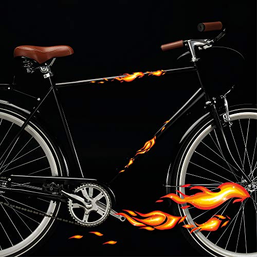 Wandtattoo Loft Fahrradaufkleber 22 STK. Feurige Flammen Feuer Fahrrad Sticker Fahrraddesign Kinderfahrrad von Wandtattoo Loft