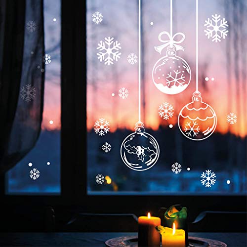 Wandtattoo-Loft Fensterbild Weihnachten Weihnachtskugeln Schneeflocken Fensteraufkleber von Wandtattoo-Loft