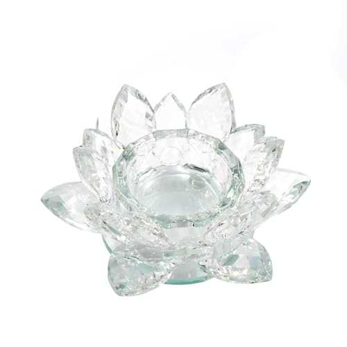 Wankd Lotus Kristall Kerzenhalter Kristallglas Lotus Kerzenhalter Blume Kerze Teelichthalter Kristall von Wankd