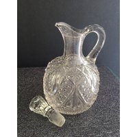 Antik Pressglas, Victorian Glas Cruet, Anona By Bryce Higby Early American Pressed Glass, Eapg, Hochzeit, Einweihung, Blumen von Wantiquities