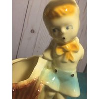 Vintage Figur Überpflanzen, Eines Kleinen Jungen, Perfekt Für Sukkulenten, Gärtner Geschenk, Home Office, Zimmerpflanzen von Wantiquities