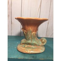 Vintage Vase, Brush Mccoy Sylvanware Braun/Grün Füllhorn Form, Wie Fairer Zustand, 1935 von Wantiquities
