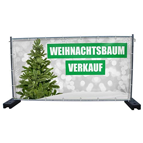 340 x 173 cm | Weihnachtsbaumverkauf B5 Bauzaunbanner, Sichtschutz, Werbebanner, Weihnachten von Warenfux24
