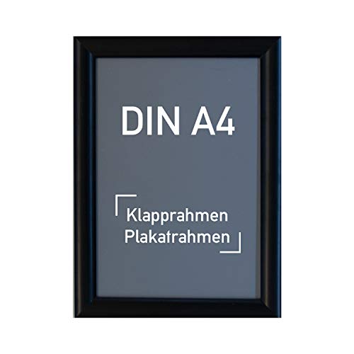 Aluminium Klapprahmen DIN A4, schwarz - Alu Rahmen, Plakatrahmen, Wechselrahmen, 210 x 297 mm von Warenfux24
