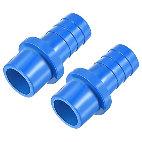PVC-Rohr, PVC-Rohrverschraubung, 16 mm Widerhaken x 32 mm Außendurchmesser, gerader Rohradapter, Schlauch-Schnellverbinder, schwarz, 2 Stück (Color : Blue, Size : 16mmx20mm) von WasiQghs