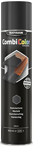 Rust-Oleum CombiColor Original Hammerschlag Spray - Einschichtiger Metallschutz direkt auf Rost, Grundierung und Deckschicht in einem - 400ml (Schwarz) von Watco