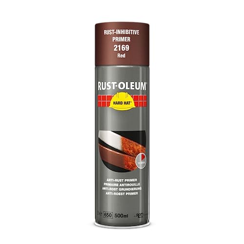 Rust-Oleum HARD HAT Anti-Rost Grundierung Spray - Schnelltrocknende Rostschutzgrundierung für neue, blanke oder rostige Stahloberflächen - 500ml (Rotbraun) von Watco