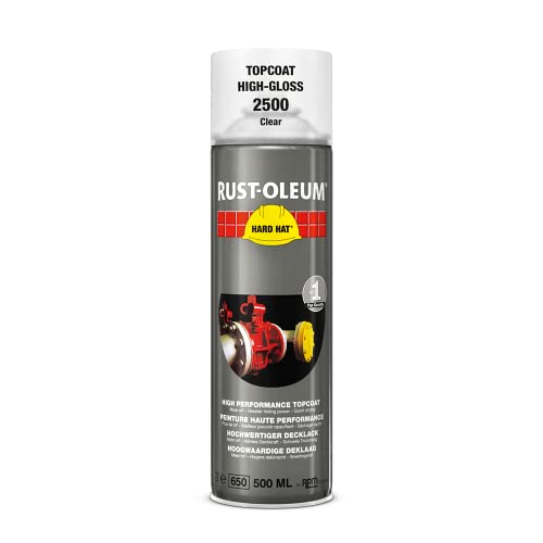 Rust-Oleum HARD HAT Decklack - Hochleistungsfähiger Industrielack-Spray zur Verwendung auf Metall, Holz und Beton. In verschiedenen Farben mit hoher Deckkraft - 500ml (Transparent) von Watco