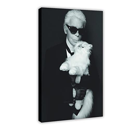 Karl Lagerfeld 1 Leinwand-Poster, Wandkunst, Dekordruck, Bild Gemälde für Wohnzimmer, Schlafzimmer, Dekoration, Rahmenstil, 30 x 45 cm von WeBert