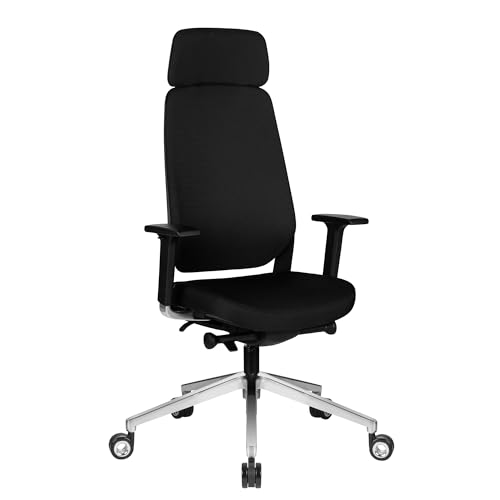 Weber Büro FILO-A ergonomischer Bürodrehstuhl mit Kopfstütze | 4D-Armlehnen | Hoher Komfortsitz | Schwarz von Weber Büro
