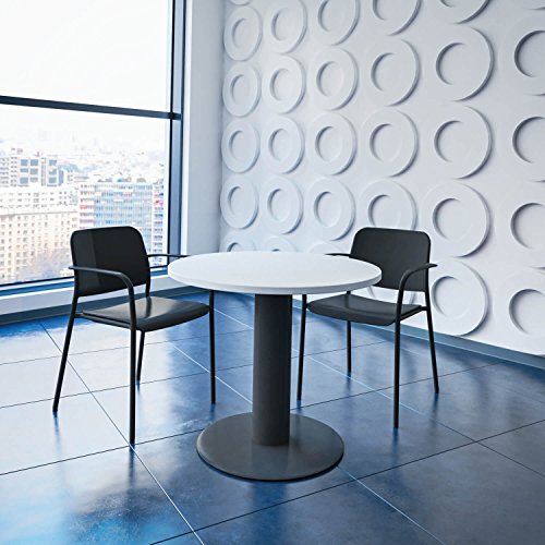 Weber Büro Optima runder Besprechungstisch Ø 80 cm Weiß Anthrazites Gestell Tisch Esstisch von Weber Büro